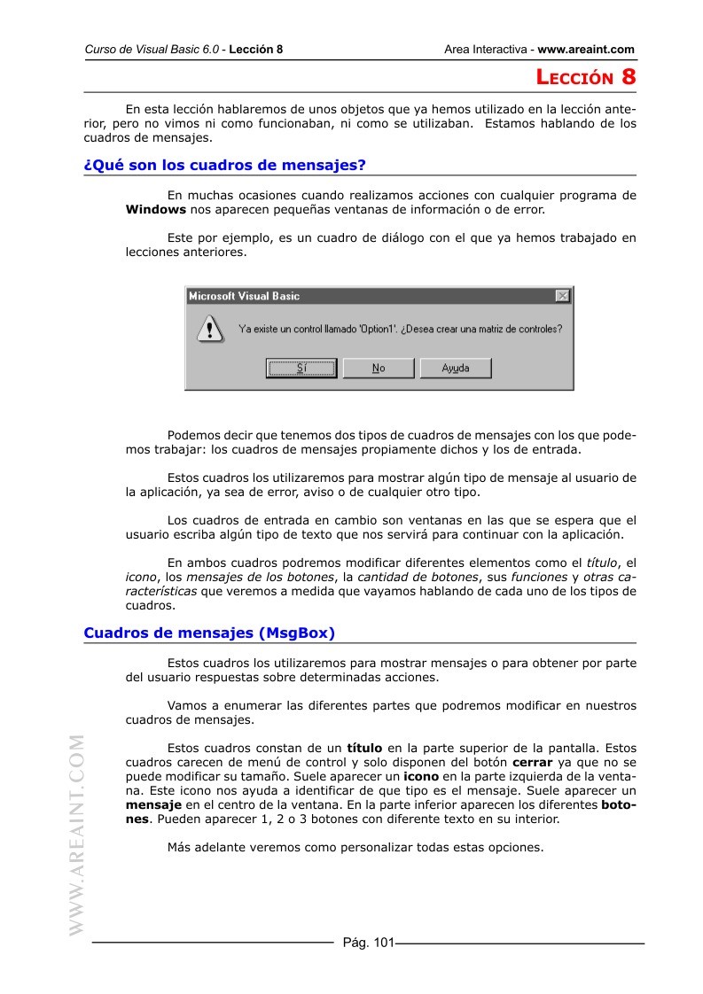 Imágen de pdf Curso de Visual Basic 6.0 - Lección 8